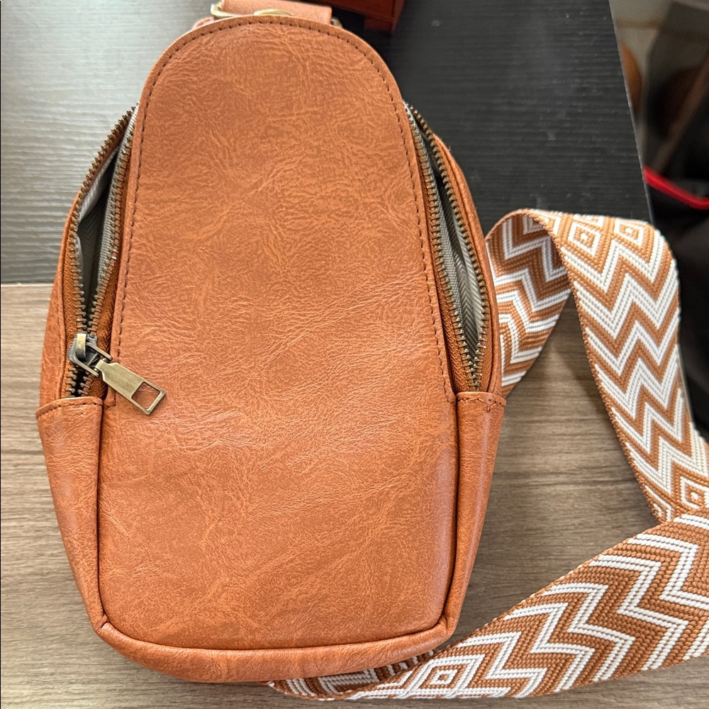 Tan Leather Crossbody Bag